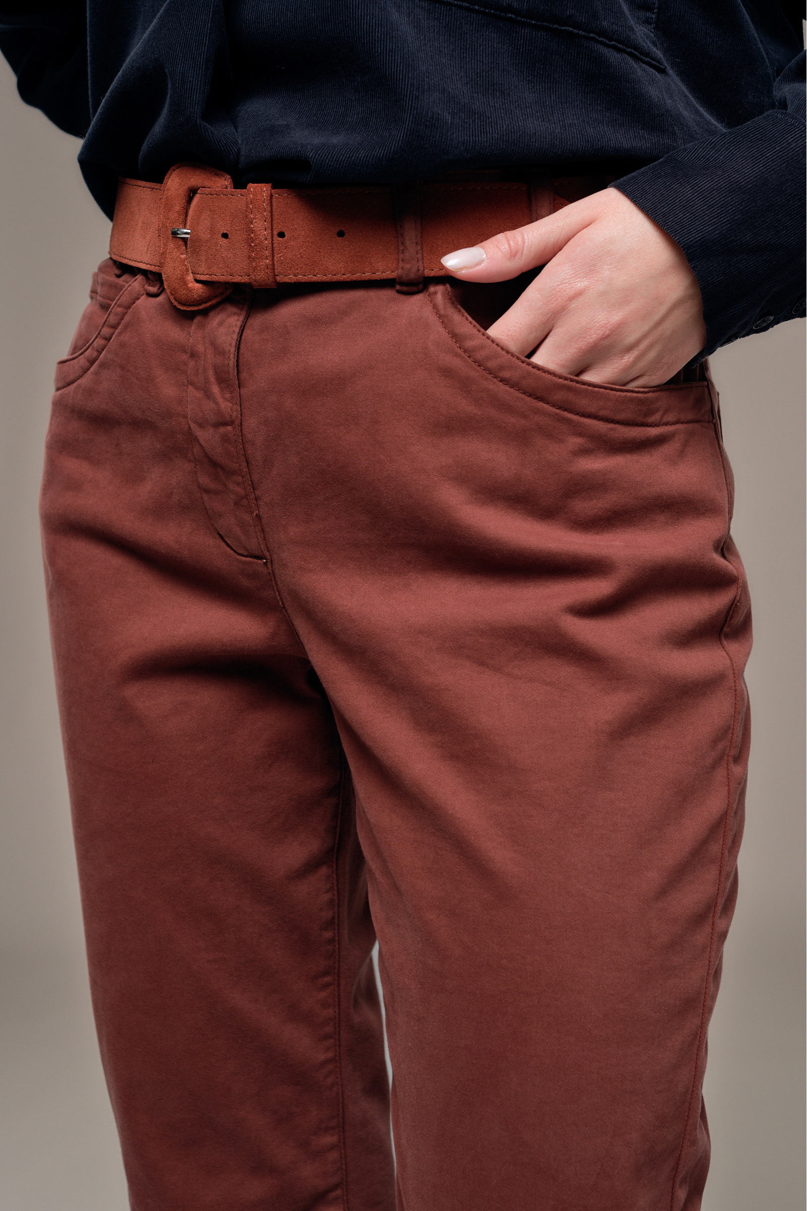 Split leather belt