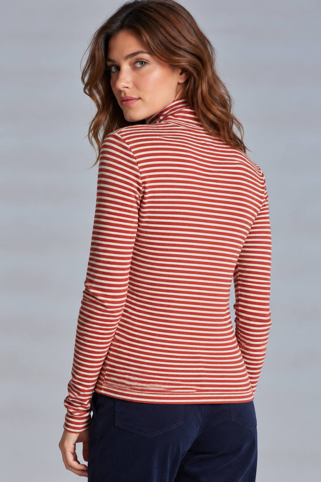 T-shirt col roulé rayé MANUEL