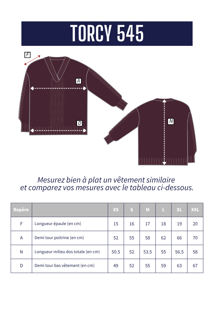 Pull encolure V TORCY