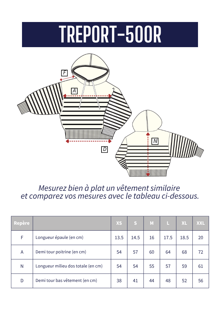 Pull rayé à capuche TREPORT