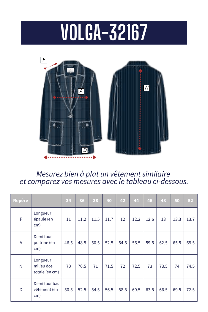 Blazer fines rayures VOLGA - Mat de Misaine