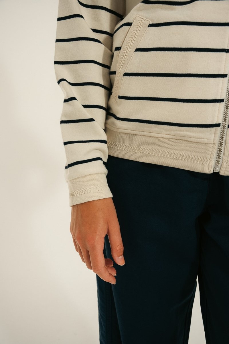 Cardigan rayé zippé MAYA - Mat de Misaine