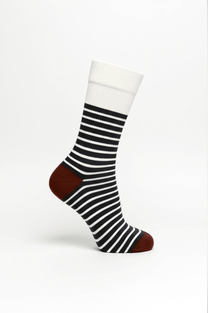 Chaussettes rayées en fil égyptien - Mat de Misaine