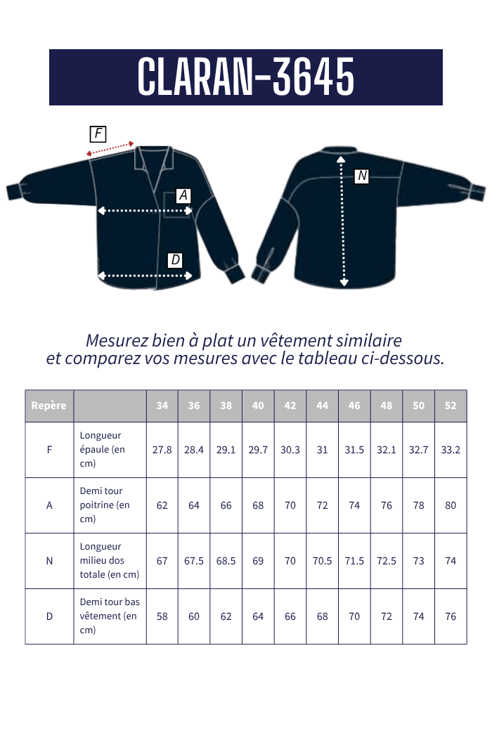 Chemise col vareuse CLARAN - Mat de Misaine