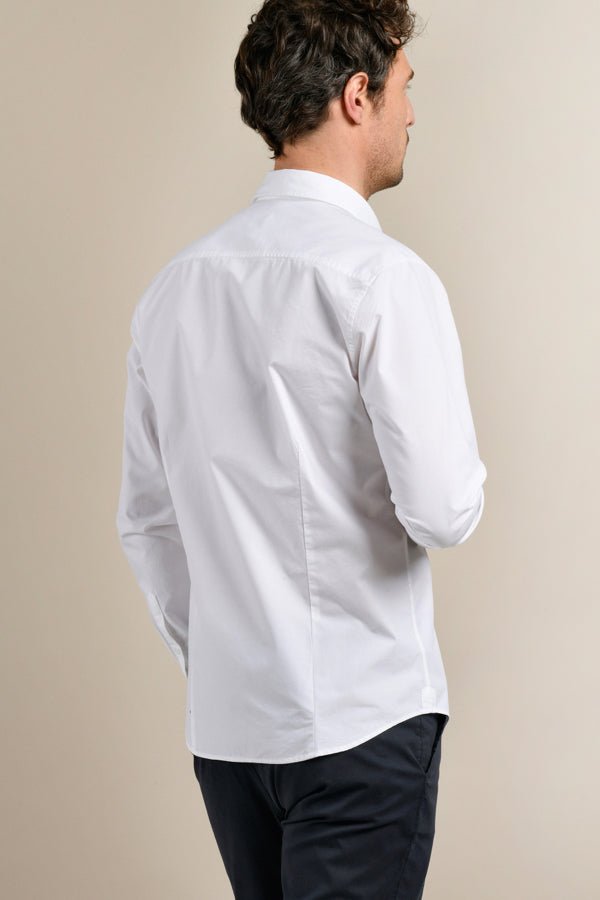 Chemise coupe droite en coton blanc - Mat de Misaine