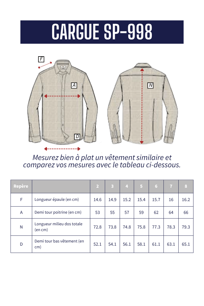 Chemise en flanelle épaisse CARGUE - Mat de Misaine
