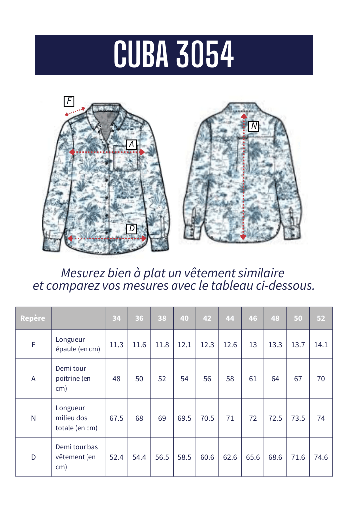 Chemise en Liberty CUBA - Mat de Misaine