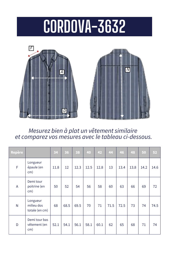 Chemise rayée en coton CORDOVA - Mat de Misaine