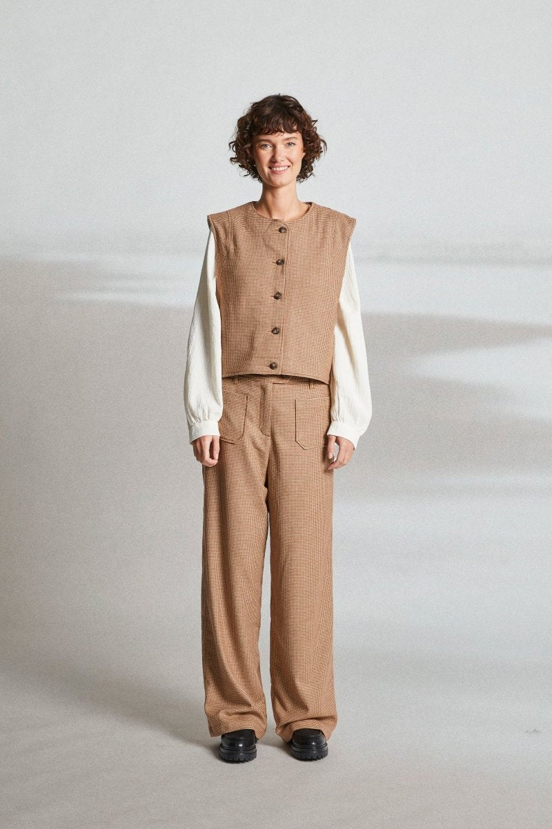 Gilet sans manches pied de poule GUIREC - Mat de Misaine