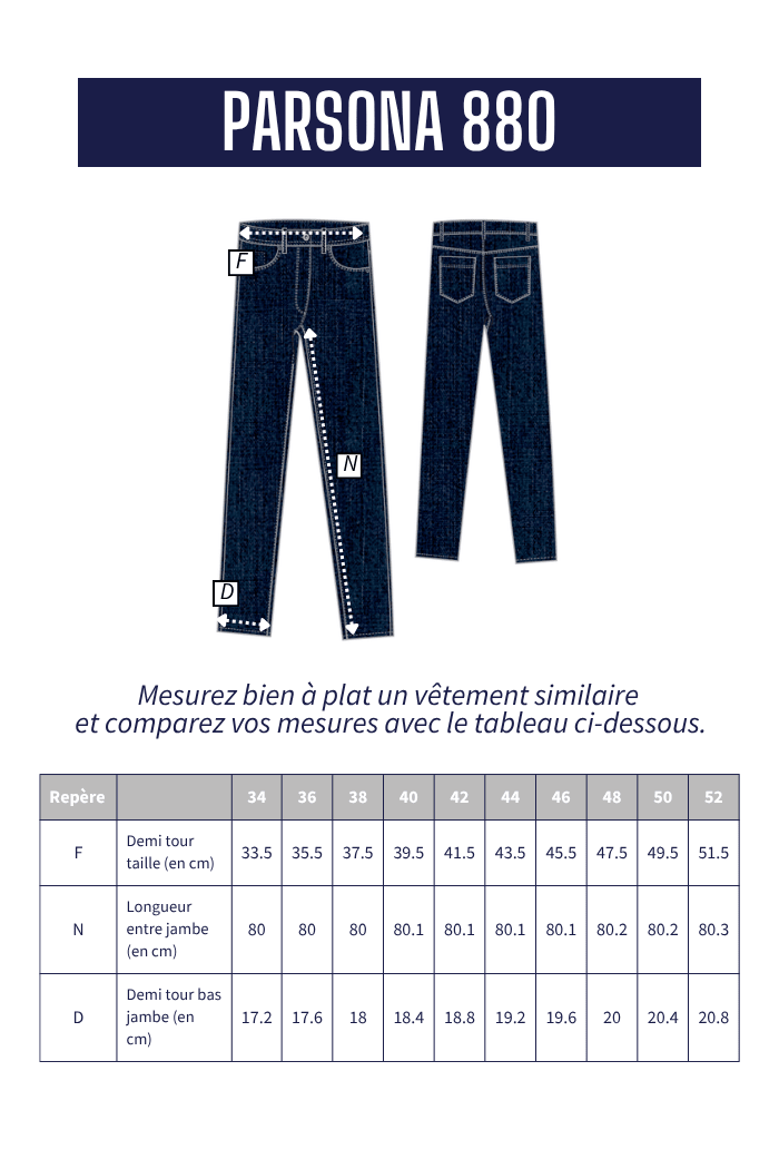 Jean droit PARSONA - Mat de Misaine