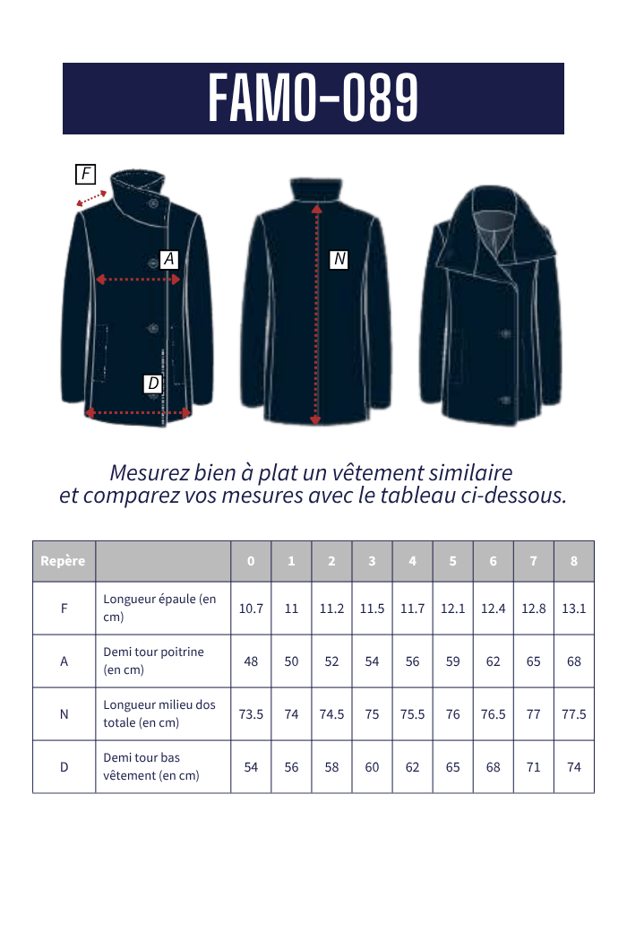 Manteau court en drap de laine FAMO - Mat de Misaine