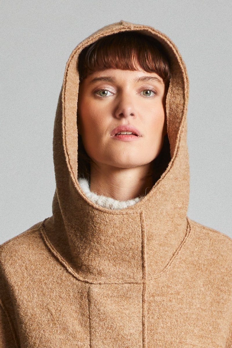 Manteau long à capuche en laine FORTUNE - Mat de Misaine