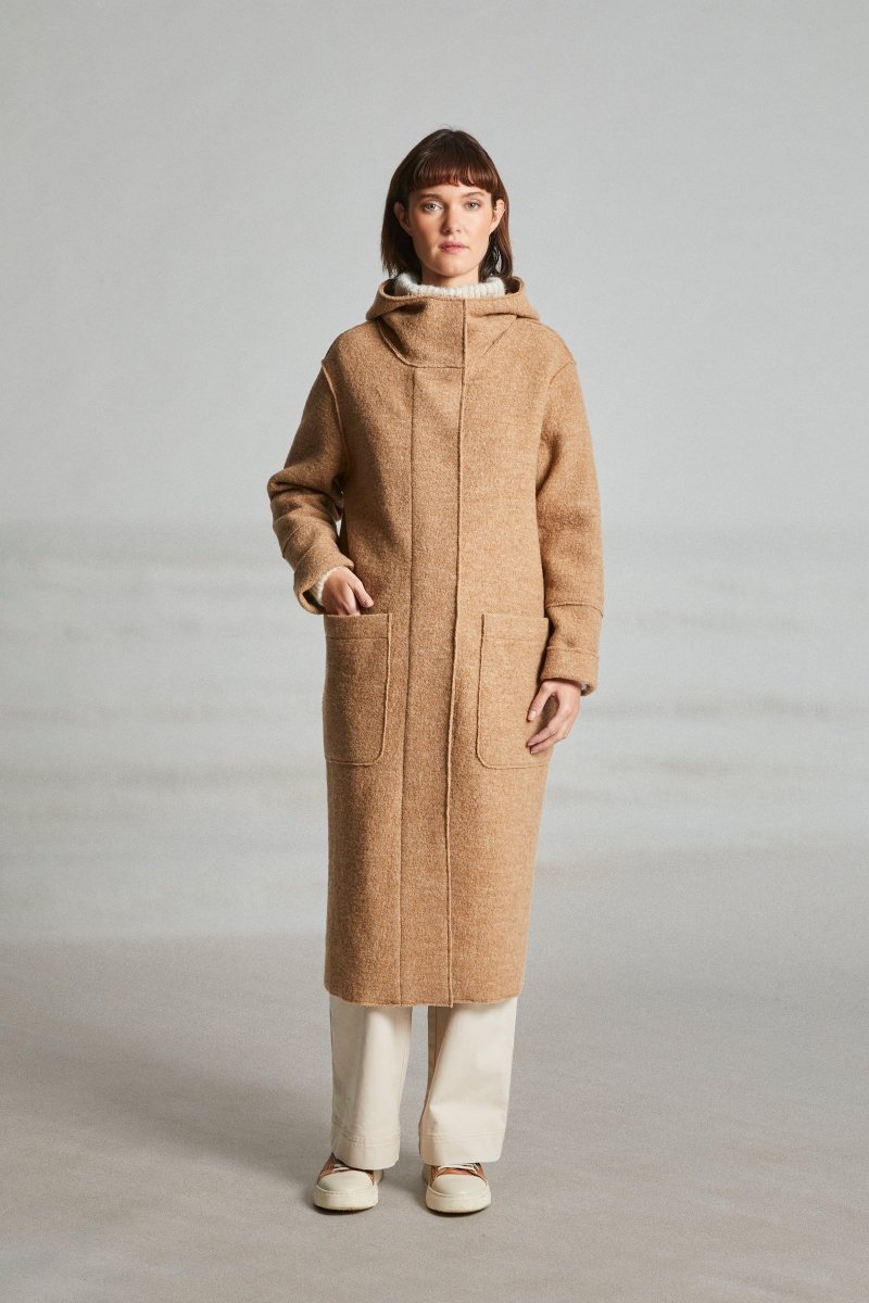 Manteau long à capuche en laine FORTUNE - Mat de Misaine