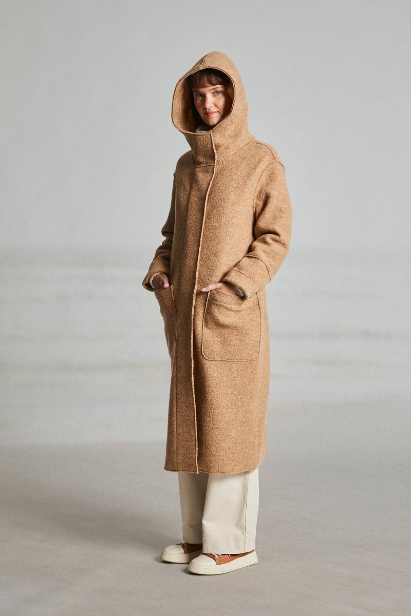 Manteau long à capuche en laine FORTUNE - Mat de Misaine