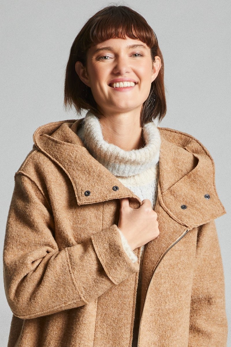 Manteau long à capuche en laine FORTUNE - Mat de Misaine