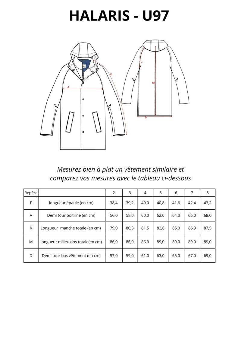 manteau long à capuche - Mat de Misaine