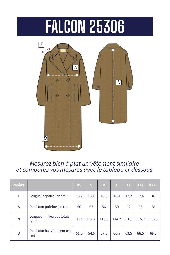 Manteau long FALCON - Mat de Misaine