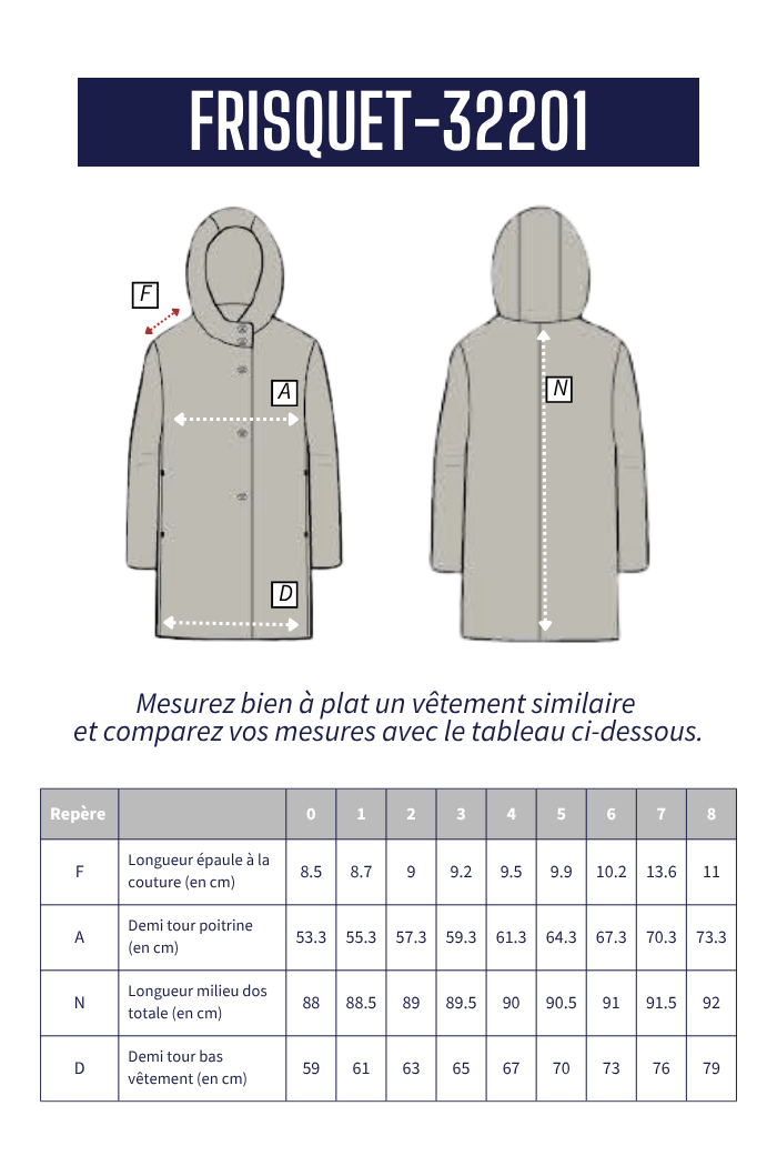 Manteau mi - long à capuche FRISQUET - Mat de Misaine