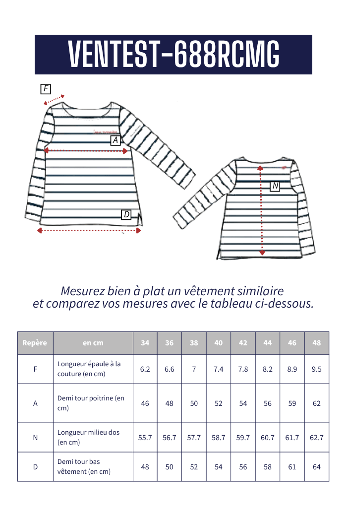 Marinière broderie cœur VENTEST - Mat de Misaine