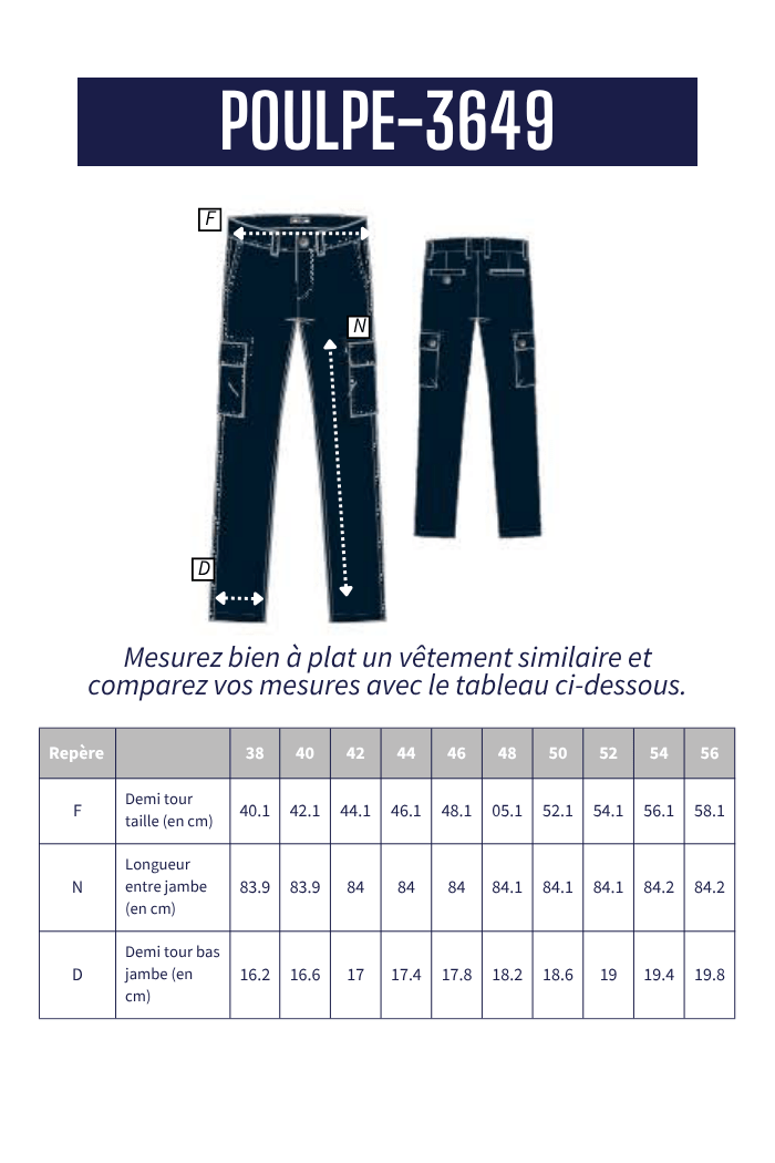 Pantalon cargo POULPE - Mat de Misaine