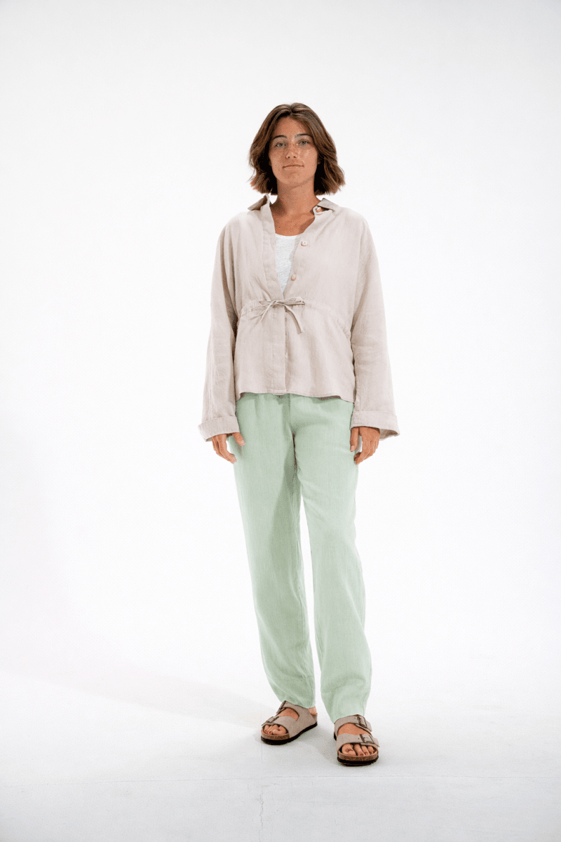 Pantalon élastiqué en lin PARIS. - Mat de Misaine