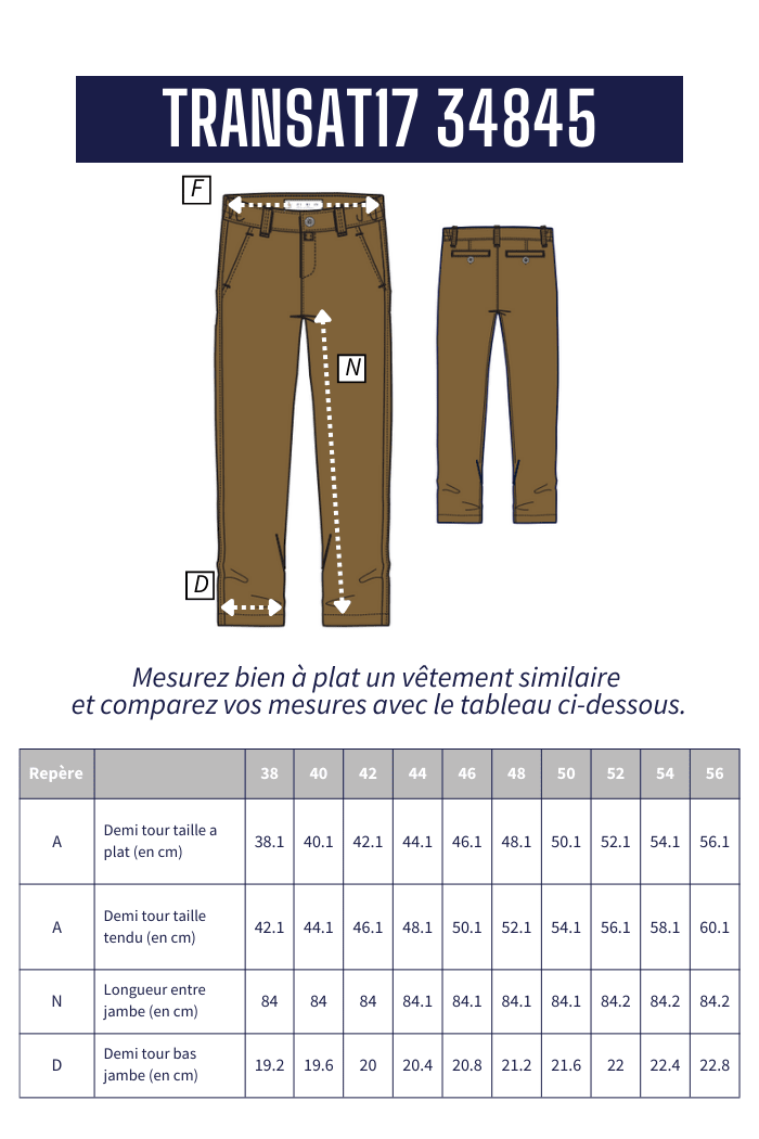 Pantalon élastiqué TRANSAT - Mat de Misaine