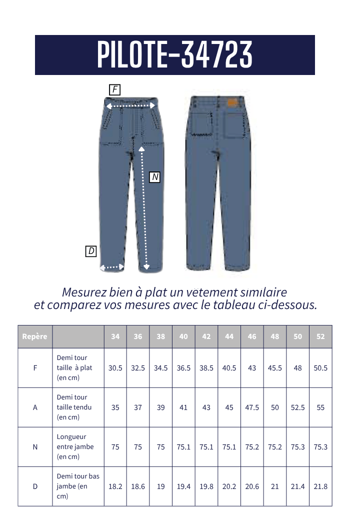 Pantalon en denim stretch PILOTE - Mat de Misaine
