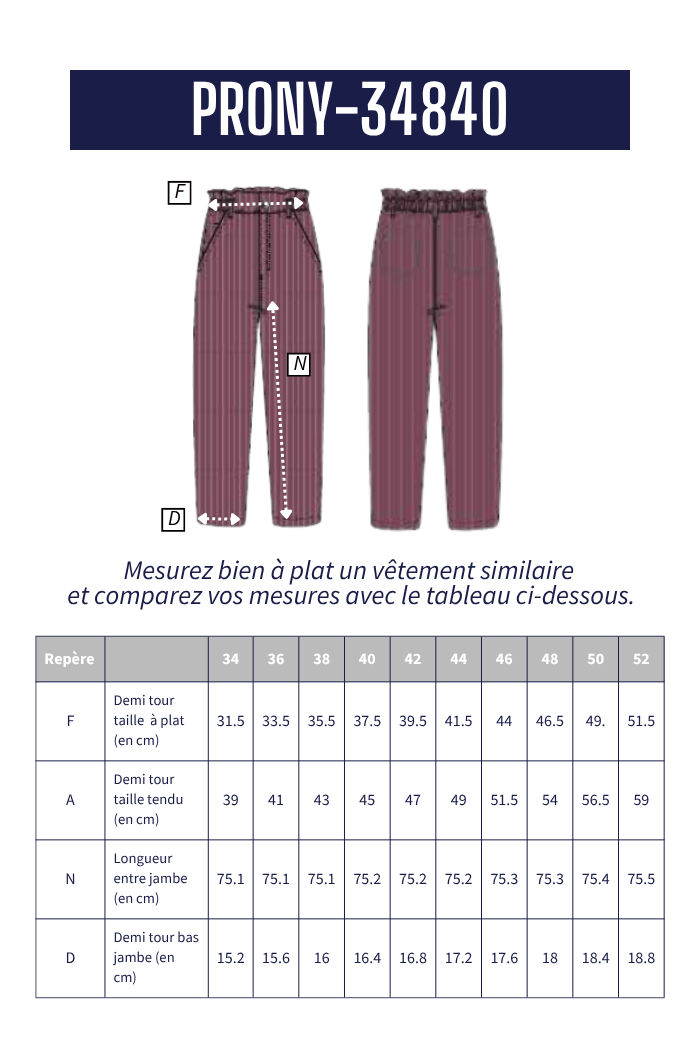 Pantalon en velours jambe arrondie PRONY - Mat de Misaine