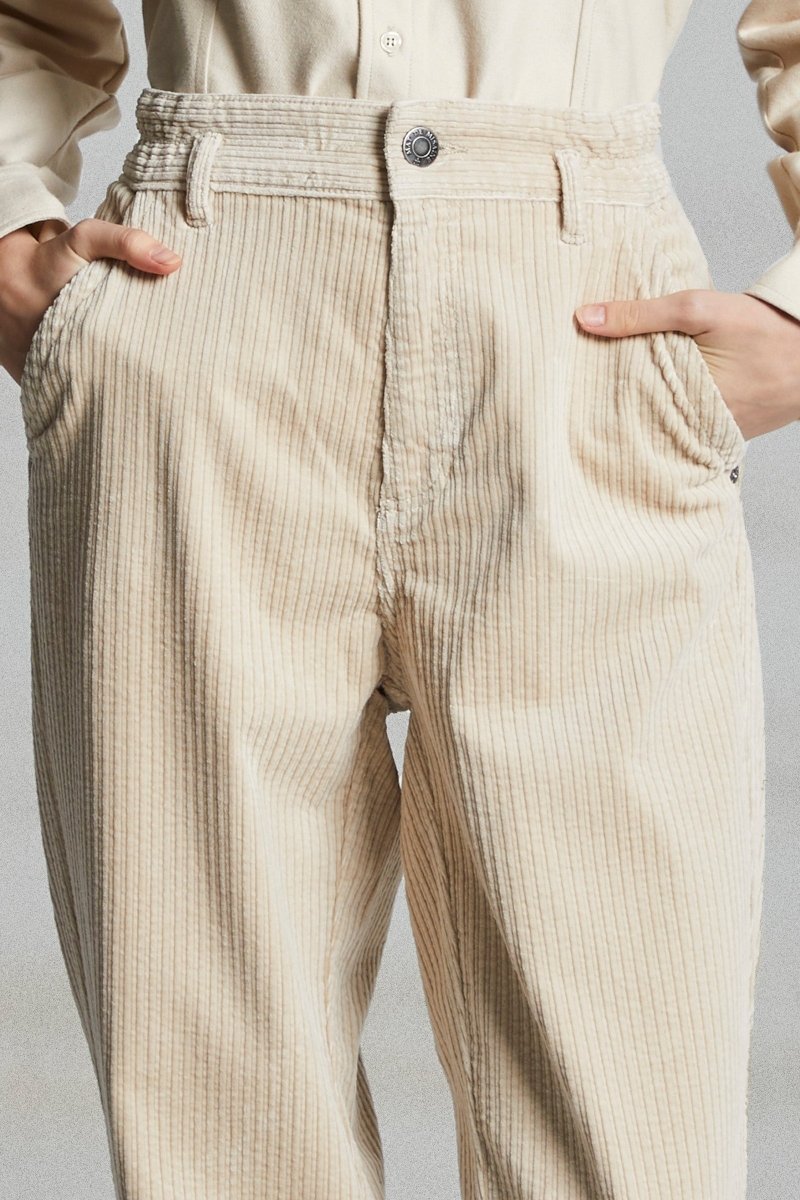 Pantalon en velours jambe arrondie PRONY - Mat de Misaine