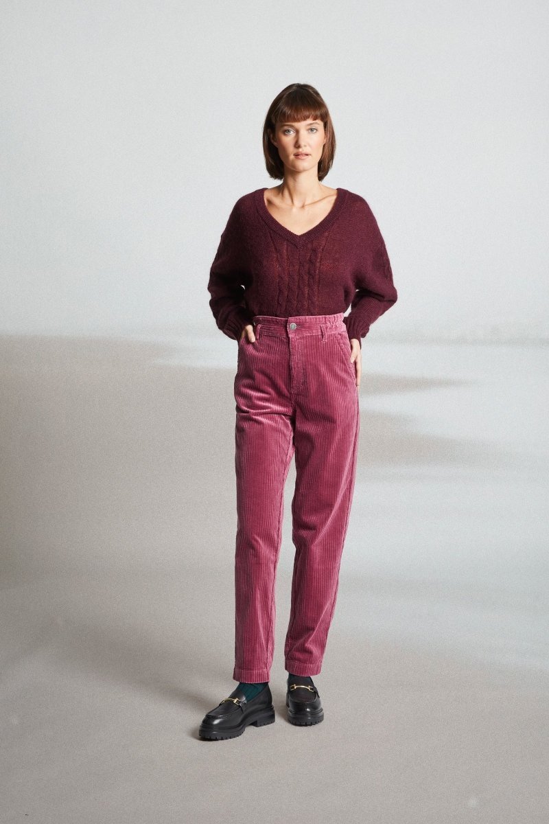 Pantalon en velours jambe arrondie PRONY - Mat de Misaine