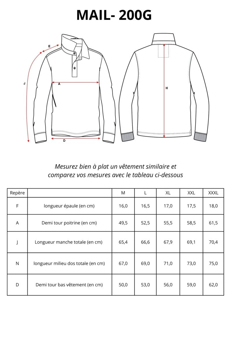 polo manches longues homme coton - Mat de Misaine