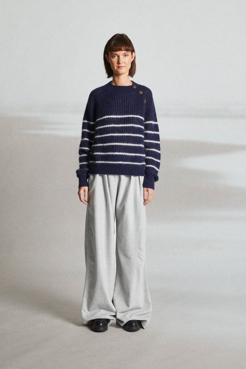 Pull avec boutons épaule TECK - Mat de Misaine