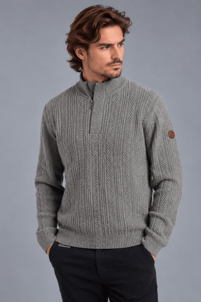 Pull camionneur zippé torsadé TWIST - Mat de Misaine