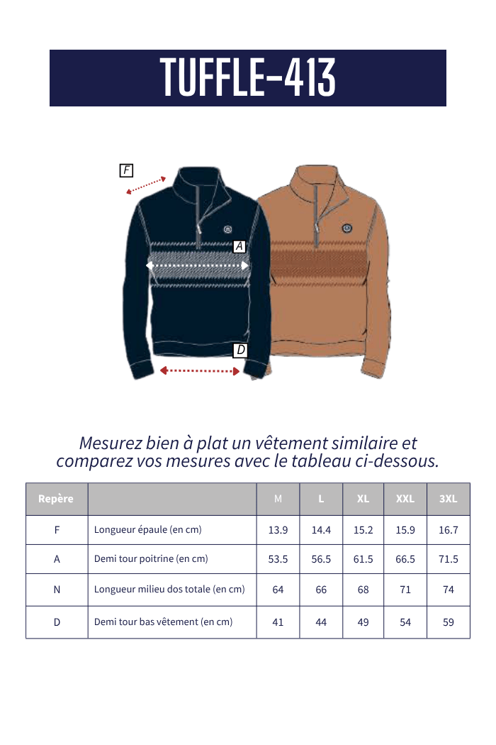 Pull camionneur zippé TUFFLE - Mat de Misaine