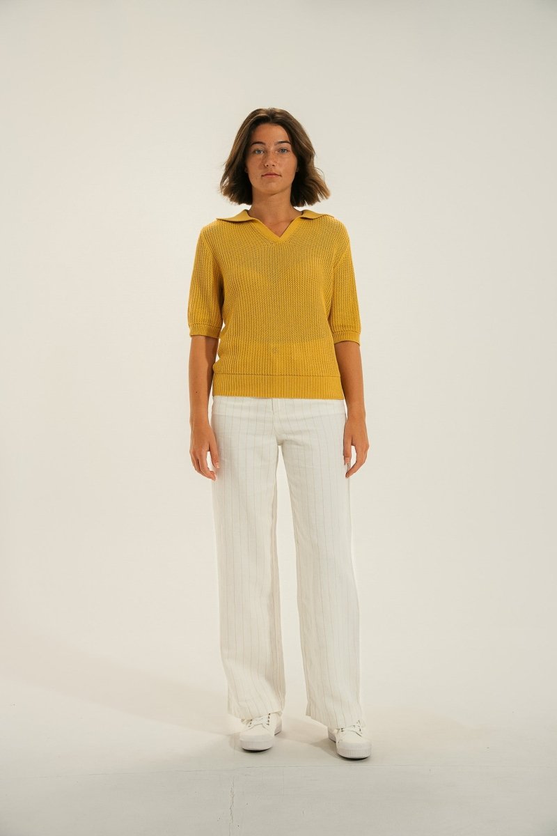 Pull col vareuse tricotage fantaisie TAVIRA - Mat de Misaine