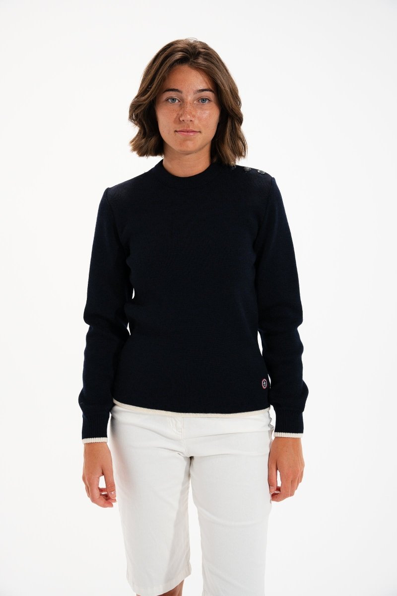 Pull marin MIXTE en laine vierge TIDES - Mat de Misaine