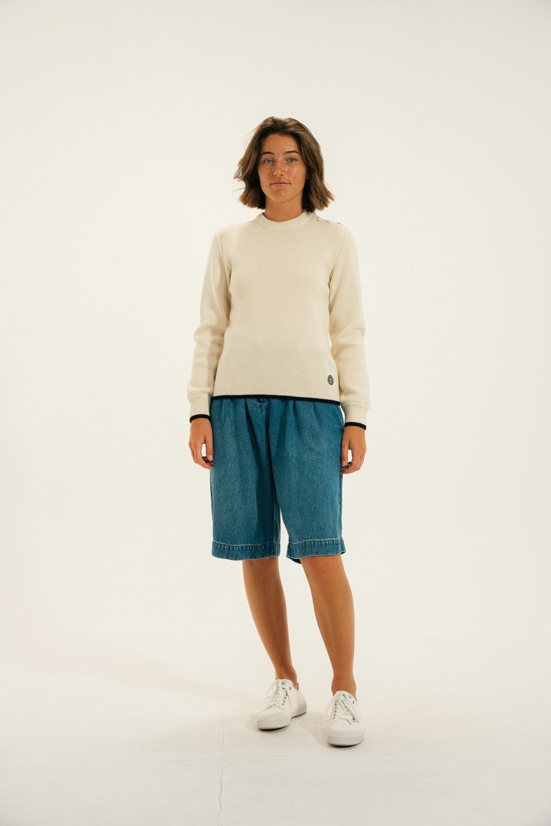 Pull marin - MIXTE - en laine vierge TIDES - Mat de Misaine