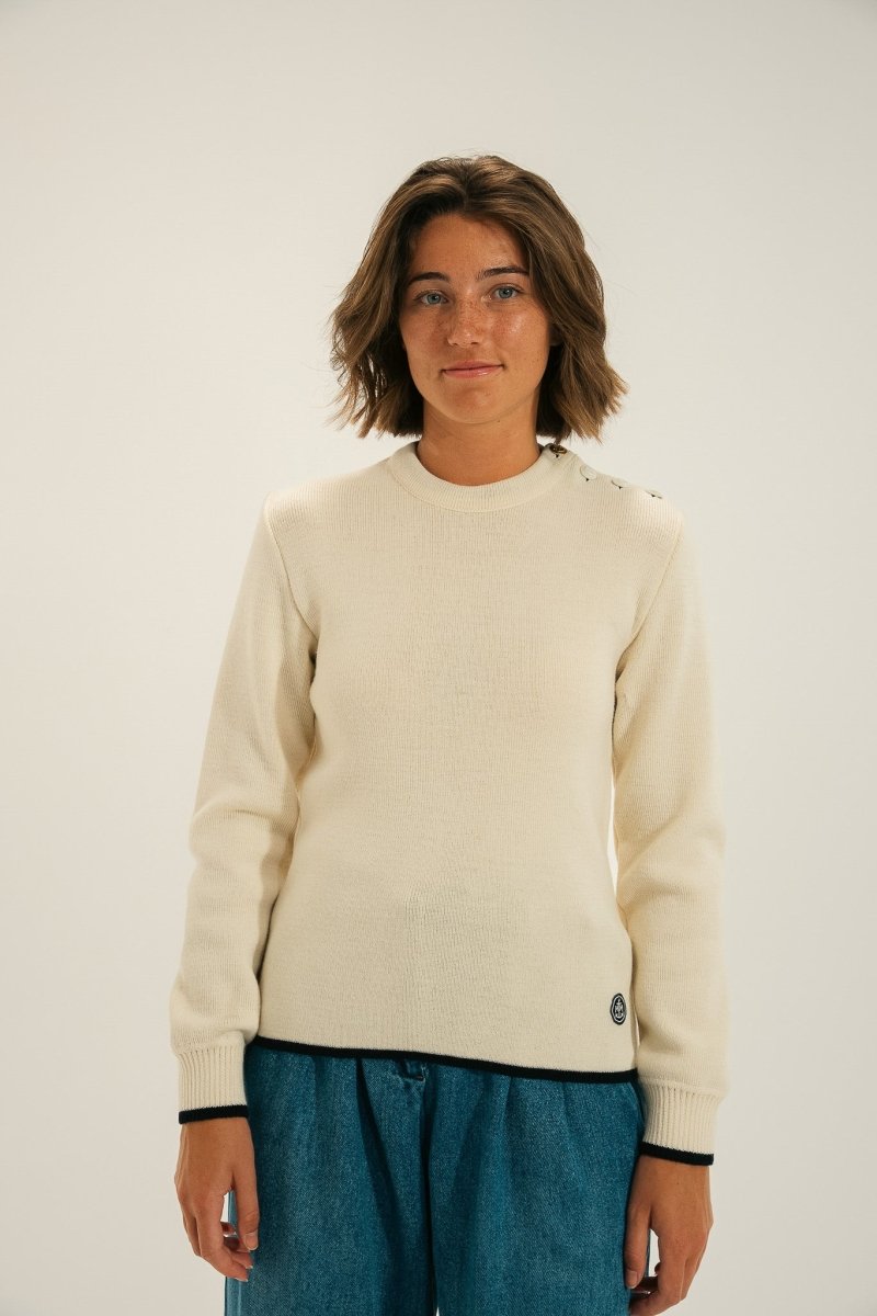 Pull marin - MIXTE - en laine vierge TIDES - Mat de Misaine