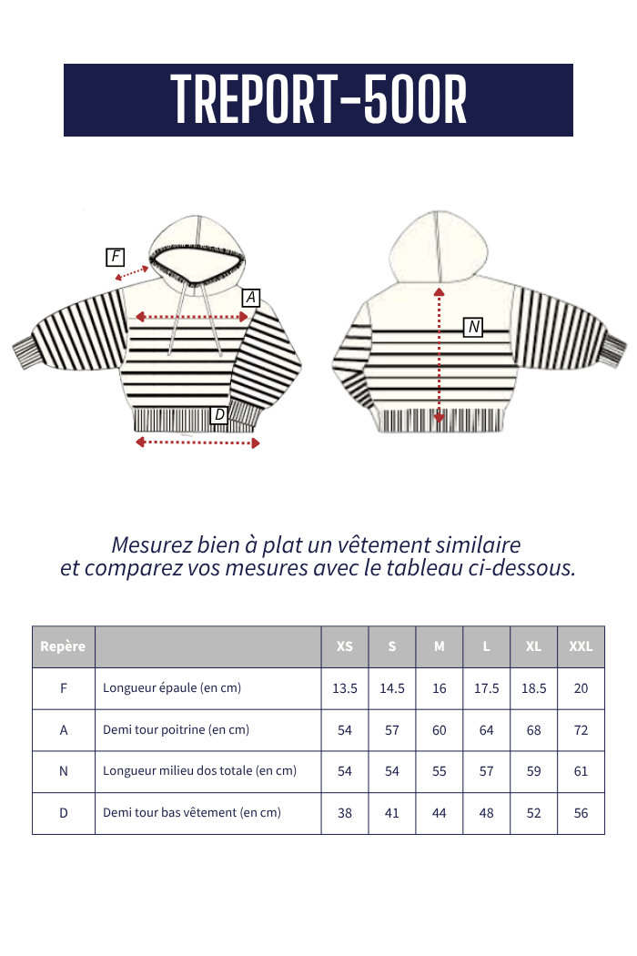 Pull rayé à capuche TREPORT - Mat de Misaine