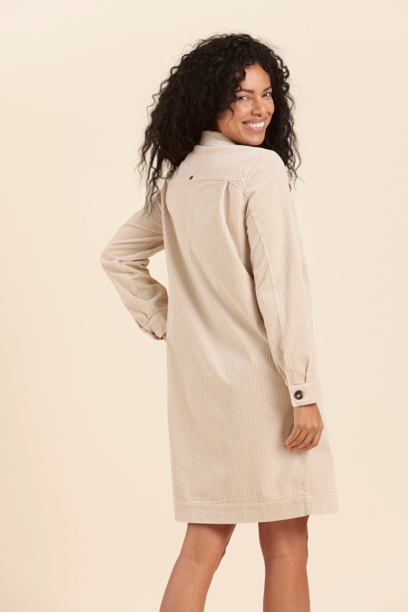 Robe chemise en velours côtelé bio calcaire - Mat de Misaine