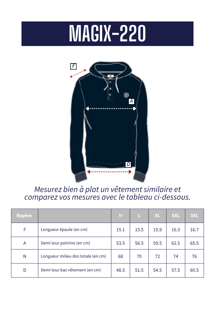 Sweat boutonné à capuche MAGIX - Mat de Misaine