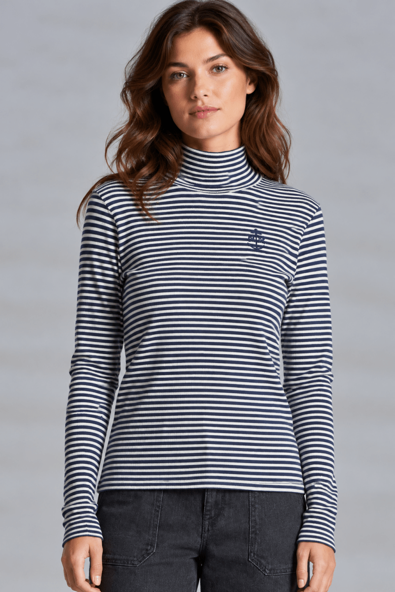 T-shirt col roulé rayé MANUEL - Mat de Misaine