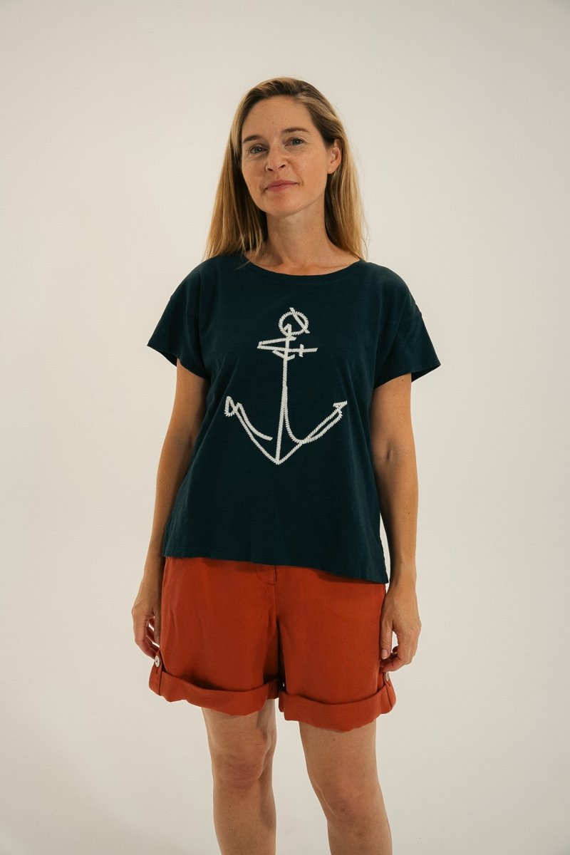 Tshirt broderie ancre MILKY - Mat de Misaine