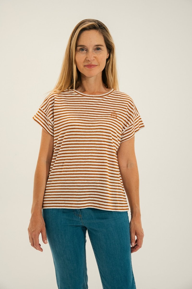 Tshirt rayé avec broderie MILKY. - Mat de Misaine