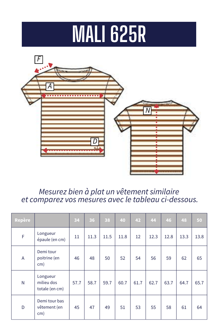 Tshirt rayé avec encolure ronde MALI. - Mat de Misaine