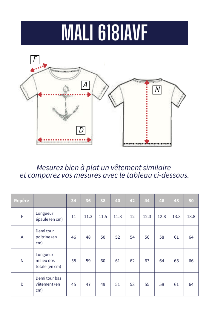 Tshirt sérigraphie ancre MALI - Mat de Misaine