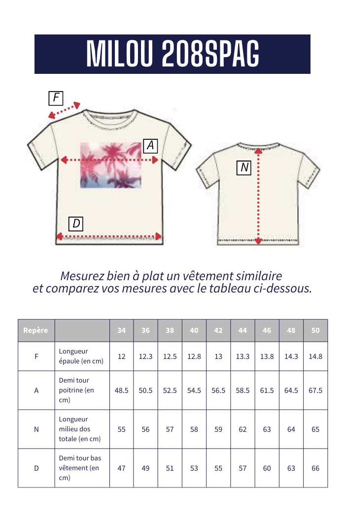 Tshirt sérigraphie palmier MILOU - Mat de Misaine