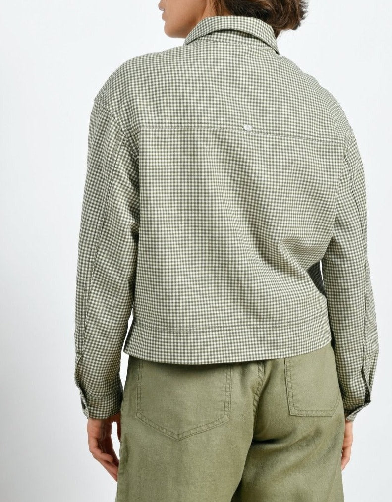 Veste courte en coton et lin avec poches plaquées - Mat de Misaine