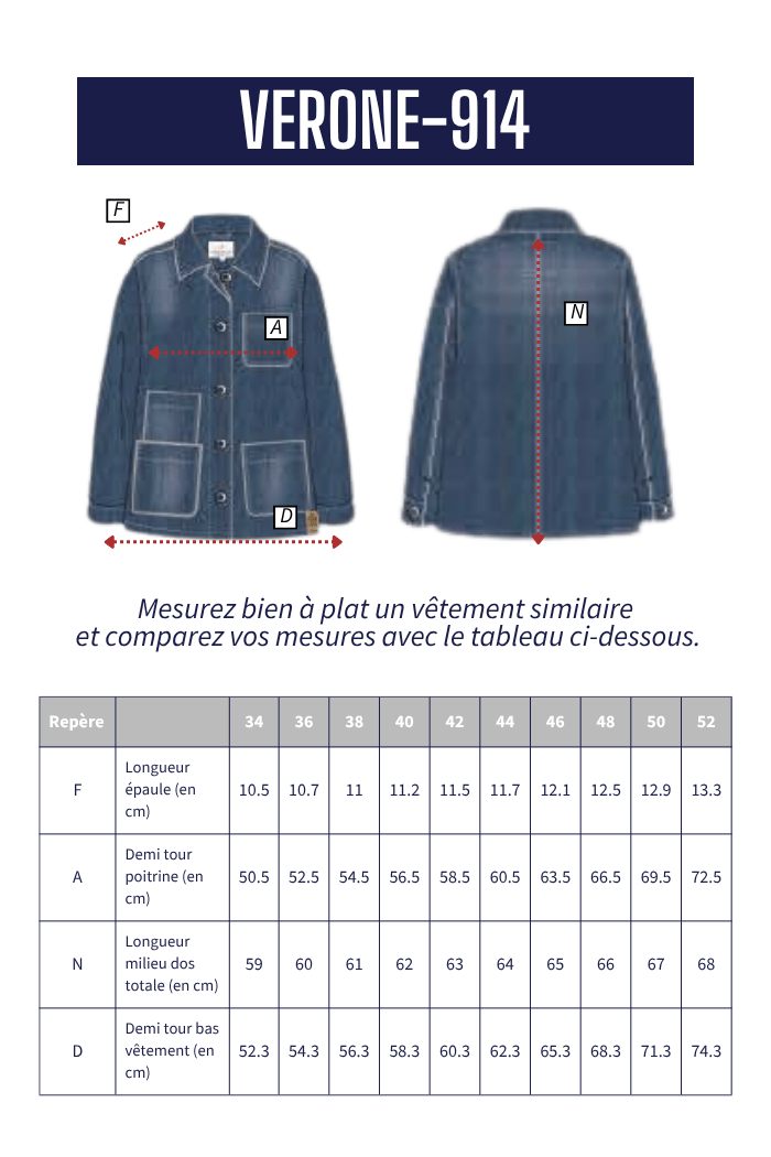 Veste de travail en denim VERONE - Mat de Misaine