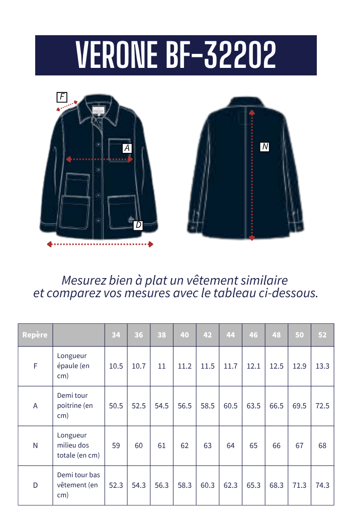 Veste de travail en laine bouillie VERONE - Mat de Misaine